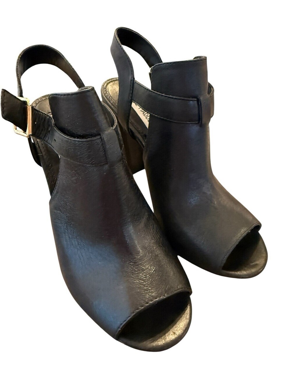 Steve Madden Leather Kylie Tall Heel Peep Toe Sandal Size 8